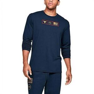 Under Armour Mens Blue Freedom Project Rock Respect Graphic Print T-Shirt XL